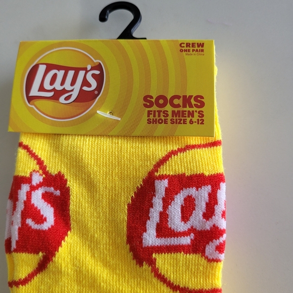 Lay's Potatoe Chips Fun Fashion Novelty Crew Socks Men's Crazy Wild Snack Fun - Picture 8 of 16